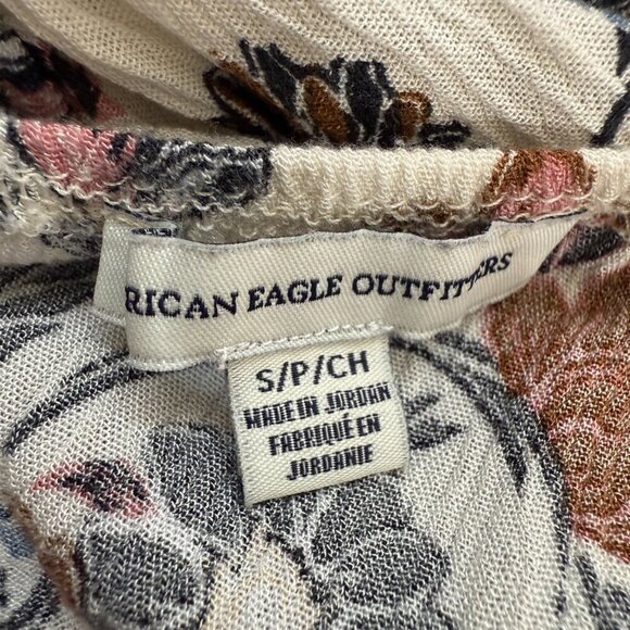 American Eagle Floral Wrap Ruffle Maxi Dress Women's Small Bohemian Tassle Flowy - Picture 13 of 16